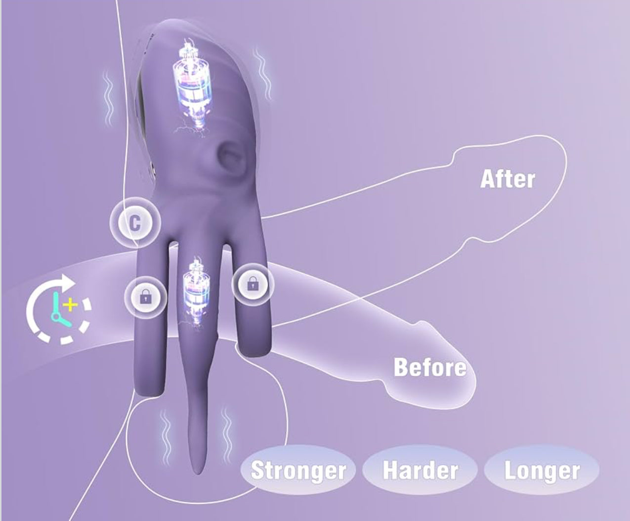 Octopus – Triple Anillo con Vibración y Estimulación 360°
